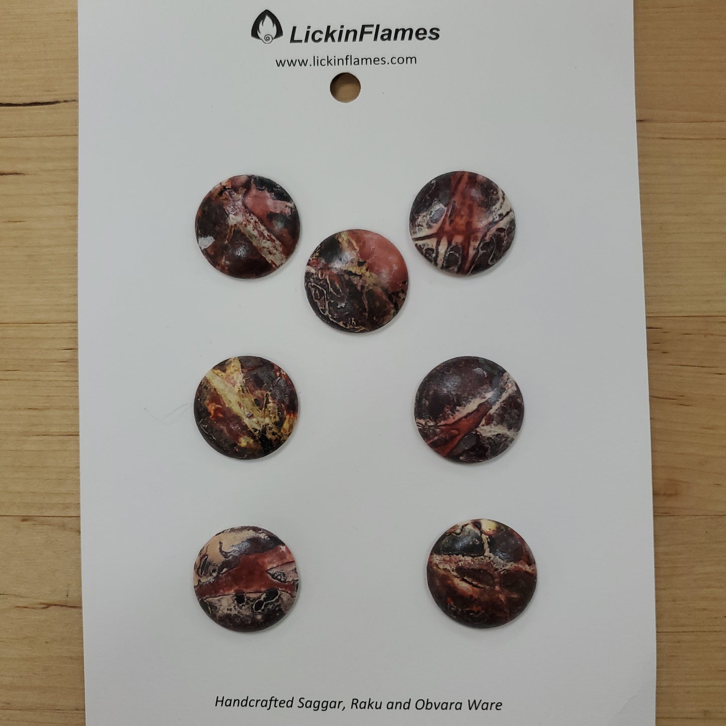 Lickin Flames Button Card 7 Marbled